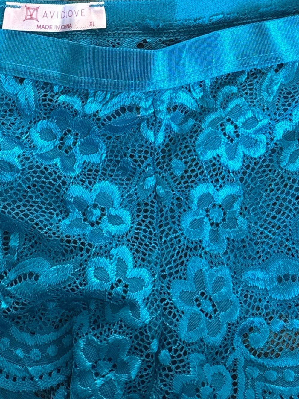 Teal Blue Lace Bra & Panty Set Underwire Push Up Lingerie - Picture 3 of 9